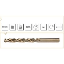 Kazan Hobi Hss-E Din 338 Rn Altın Seri Matkap Ucu, 2.5 mm