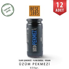 Beşe 1885 Üzüm Pekmezi 650 gr Cam Kavanoz 12 Adet Koli Toptan Doğal Katkısız Pekmez