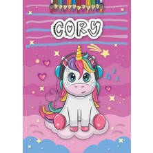 Kazan Hobi Cory: Personalized Coloring Book For, Theme: Unicorn, Birthday Gift Girl, Daughter..., 25 Designs With Name, Large Size A4 (Ca. 8.5 x 11 Inches), Ages: 4-8