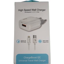 BSSM Apple Iphone Bütün Modellere Uyumlu  Şarj Kablosu Şarj Adaptörü Set 20W 3.0A Beyaz
