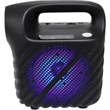 Kazan Hobi GTS1525 Rgb Işıklı 4 Inç Taşınabilir Bluetooth Hoparlör Fm Radyo Parti Hoparlörü Acil Durum Feneri
