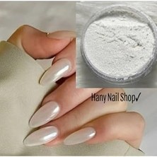 Kazan Hobi Beyaz Inci Tozu ve Fırçalı Tırnak Pigmenti Nail Art