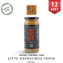 Beşe 1885 Çifte Kavrulmuş Doğal Tahin 500 gr Cam Kavanoz 12'li Koli Toptan Kahvaltılık