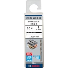 Kazan Hobi Profesyonel Metal Matkap Ucu Hss-G Bilenmiş (10 Adet, Ø 1 Mm), Çap: 1/toplam Uzunluk Mm: 34