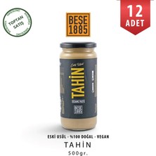 Beşe 1885 Doğal Tahin 500 gr x 12 Adet Cam Kavanozlu Toptan Koli Kahvaltılık Tahin