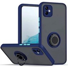 S'82 Newface Samsung Galaxy A06 Kılıf Montreal Yüzüklü Silikon Kapak - Lacivert