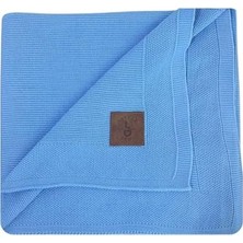 Kazan Hobi Dua Yumuşak Örme Bebek Battaniyesi, Oeko-Tex 100 Sertifikalı, Hipoalerjenik ve Isı Düzenleyici, Nefes Alabilen Çocuk Örtüsü, Mavi 80X100 cm