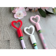Alvera Fisto Kenarlı Içi Boş Kalp Kalem Başlığı – 6'lı Set (Kırmızı, Beyaz, Pembe)