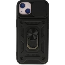 S'82 Newface Apple Iphone 14 Kılıf Pars Lens Yüzüklü Silikon - Siyah