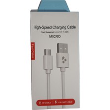 BSSM 3.1A Hızlı Şarj Özellikli Micro USB Şarj Kablosu Beyaz