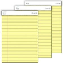 Kazan Hobi Letter Boyut, 3 Adet, Sarı Legal Pad Notluk, Her Biri 50 Yaprak, Geniş Satır Aralığı, Okul, Iş ve Ofis Için, Türk Malı