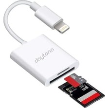 Kazan Hobi NK1022 Apple iPhone iPad Lightning To Sd Camera Reader Sd Micro Sd Kart Okuyucu Kablo Adaptör Beyaz