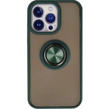 S'82 Newface Apple Iphone 13 Pro Kılıf Montreal Yüzüklü Silikon Kapak - Yeşil