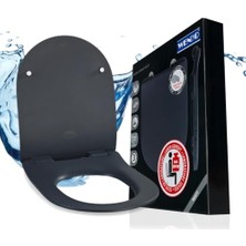 Kazan Hobi Premium Sedilo Klozet Oturağı, Antibakteriyel Duroplastikten Yapılmış Ekstra Düz Oturak, Easy-Close Otomatik Indirme Tertibatı, Paslanmaz Çelikten Yapılmış Fix-Clip Hijyenik Sabitleme, Mat Gri
