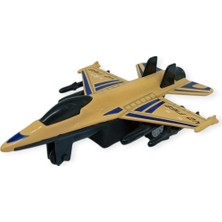 S'82 Çek Bırak Metal Mini Savaş Uçağı 10 cm - Kahverengi (Lisinya)