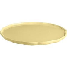 Kazan Hobi Madeleine Yuvarlak Servis Tabağı 31 cm Tereyağı Sarısı/vanille