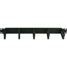 Kazan Hobi Düzenleyici, 1u 19'' Metal Kancalı Yatay Kablo Organizer Siyah 1,5 mm Çelik 5 Kancalı Kablo Ral 9005 2 Yıl Üretici Garantili