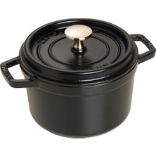 Kazan Hobi Dökme Demir Kızartma Tavası/güveç Yuvarlak 16 Cm, 1,2 L, Siyah
