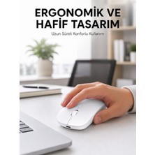 S'82 Profesyonel Kablosuz Bluetooth Mouse Çift Modlu Şarjlı Ergonomik Fare - Lisinya