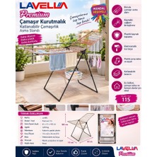 Ness Global Lavella Premium Katlanabilir Çamaşır Kurutmalık - Hafif Tasarım Kalın Borulu Dayanıklı Çamaşır Askısı + Mandal Hediyeli Çamaşırkurutucu