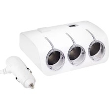 Najmaddin Sh Powermaster PM-18952 12V/24V Uyumlu 3'lü Oto Çakmak Çoklayıcı ve 2'li USB Şarj Cihazı Sh N