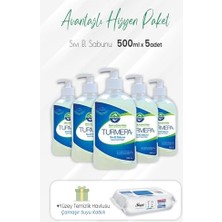 Kazan Hobi Sıvı Sabun 500 ml x 5 Adet ve Çamaşır Sulu Yüzey Temizlik 100'LÜ