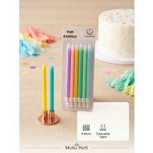 S'82 Top Candle Pasta Mumu 6 Adet – Doğum Günü ve Parti Kutlama Seti No:3