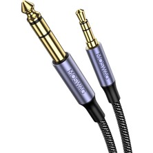 Mucize Moswag 6.35 mm (1/4 Inç) Erkek - 3.5 mm Aux Erkek Örgülü Ses Kablosu