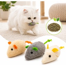 Kazan Hobi Kedi Nanesi Dolgulu Bez Fare Oyuncağı, 3'lü Yumuşak Pelüş Set
