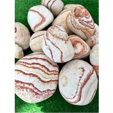Kazan Hobi Sarı 5 kg 6-10 cm Asenya Renk Dolomit Taş Sarı Çizgili Bahçe Taşı Dekoratif Taş Peyzaj Taşı Saksı Dibi Taşı
