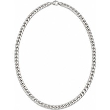 Brezza Lusso Jewelry Erkek Çelik Kesme Desenli Gurmet Zincir Kolye 5 mm 55 cm