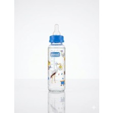 Kazan Hobi Doğal Akışlı Cam Biberon, Isıya Dayanıklı Sağlıklı Cam Gövde, Bpa Içermez Emzik, 125 ml ve 250 ml Seçenekleriyle (Mavi, 250 Ml)