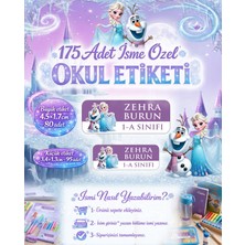 Mutluluğa Davetiye Frozen Elsa Temalı Isimli Okul Etiketi (175 Adet)