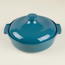 Kazan Hobi Elissa Kapaklı Karnıyarık Fırın Kabı, Yeşil, 25 cm