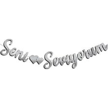 Kazan Hobi Kaligrafi Banner, Gümüş Seni Seviyorum, M249