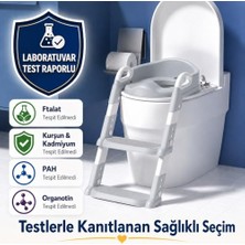 Kazan Hobi Çocuk Merdivenli Klozet Adaptörü, Yükseklik Ayarlı, Pratik Tuvalet Eğitici, Gri