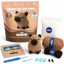 Kazan Hobi Başlangıç Seviyesi Amigurumi Kapibara Örgü Seti, El Yapımı Tığ Işi Oyuncak, Kahverengi, Tam Set Malzemelerle