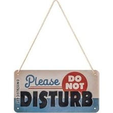 Kazan Hobi Retro Asma Levha, Do Not Disturb, Metal, Vintage Tasarım, 10 x 20 cm