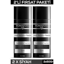 Kazan Hobi Saç Dolgunlaştırıcı Keratin Fibers Siyah Topik Saç Tozu 50 G X2