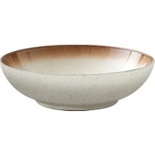 Kazan Hobi Makarna ve Salata Kasesi, Çap 20 Cm, Seramik, Krem/krem
