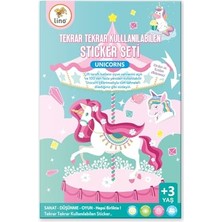Kazan Hobi Seti Unicorns Tekrar Tekrar Kullanılabilen Sticker