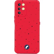 Kazan Hobi S19 Max Uyumlu Kırmızı Silikon Telefon Kılıfı; Kamera Korumalı, Yıldız Baskılı