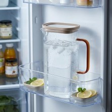 Kazan Hobi Buzdolabı Kapağına Uyumlu Cam Sürahi, 1.5 L, Renkli Kapaklı, Asorti