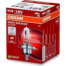 Kazan Hobi Ampul Night Breaker Silver H4 12V 60/55W%100'YE Kadar Fazla Işık 130M'YE Kadar Fazla Görüş Açısı 64193NBS [enerji Sınıfı A]