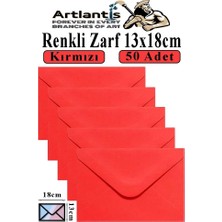 Kazan Hobi Kırmızı Mektup ve Davetiye Zarfları, 13X18 Cm, 50 Adet