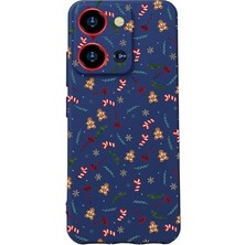 Kazan Hobi S19 Max Pro S Zoom Uyumlu Lacivert Silikon Telefon Kılıfı; Kamera Korumalı, Noel Baskılı