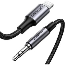 Kazan Hobi Mfi Lightning To 3.5 mm Örgülü Ses Kablosu 1 Metre