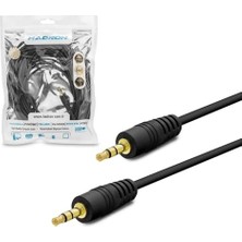 Kazan Hobi HDX1018 3.5 mm Aux Kablosu 10 Metre, Altın Kaplama Uçlu Erkek-Erkek Stereo Ses Kablosu, Siyah