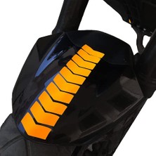Kazan Hobi Ok Tasarımlı Floresan Turuncu Çamurluk Kask Stickerı