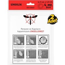 Kazan Hobi Tek Kanat Pratik Sineklik, 0.75 M x 1.25 M Tül, Kapı ve Pencere Uyumlu, 4 M Yapıştırma Bantlı (2 Adet)